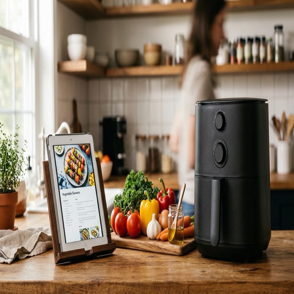 The 5-Ingredient Air Fryer Dinner Vault on a tablet