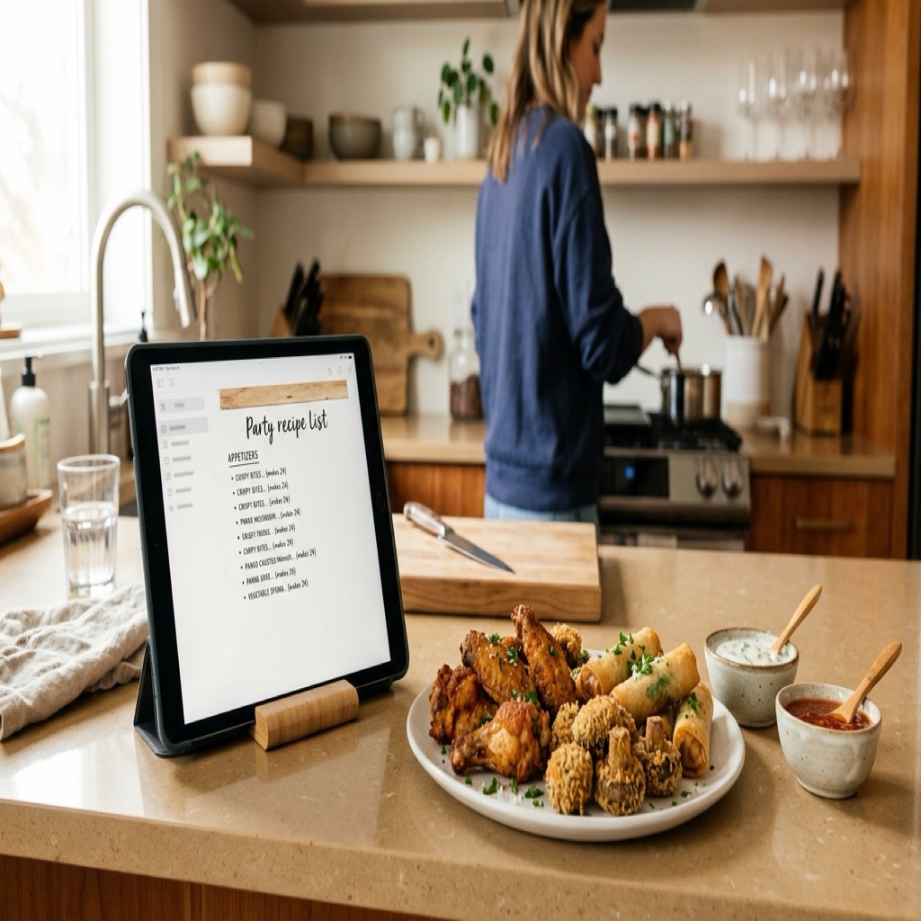 The Air Fryer Party Appetizers Vault on a tablet