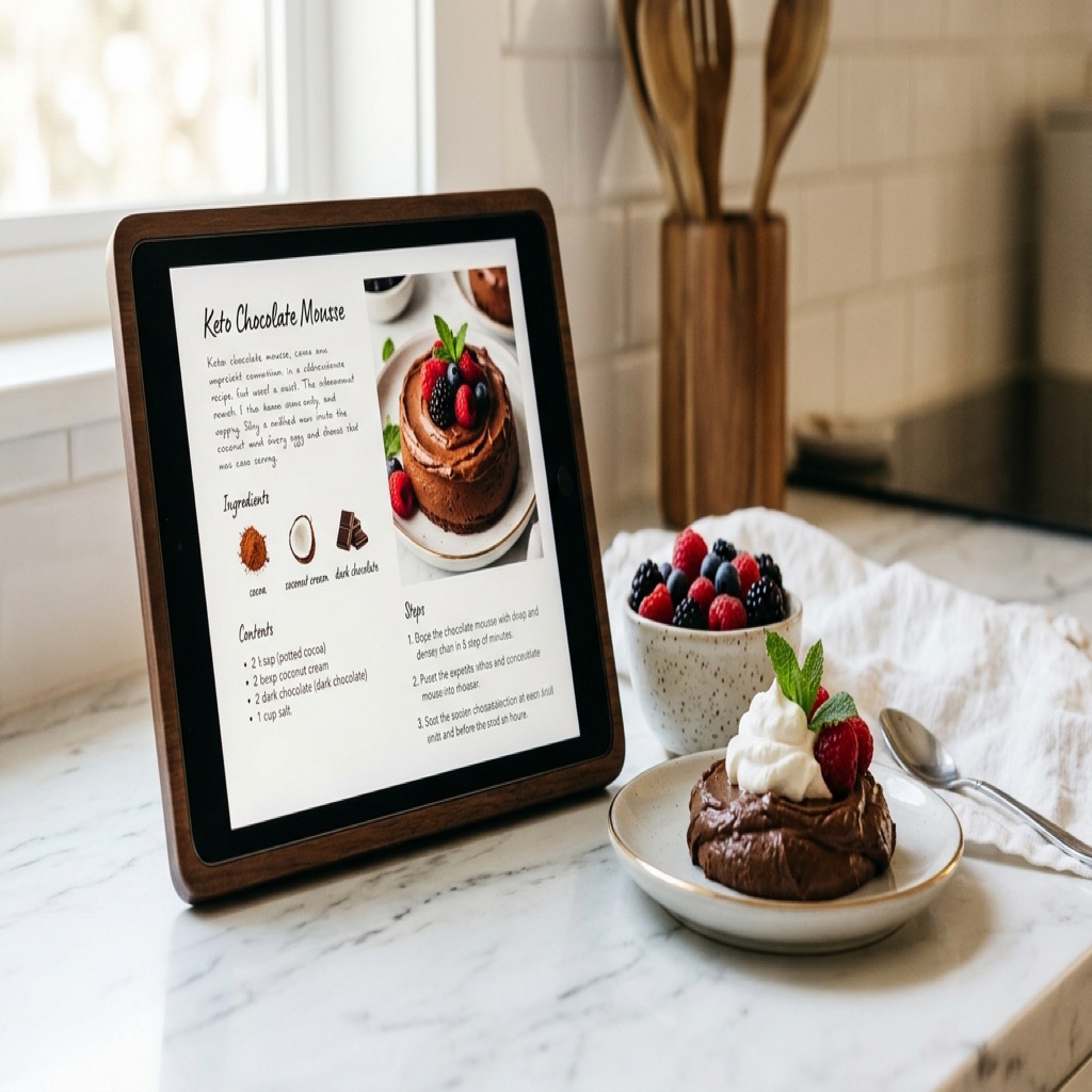 The Sugar-Free Keto Dessert Vault on a tablet