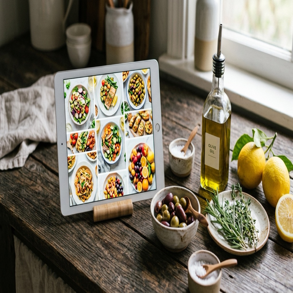 The One-Pot Mediterranean Weight Loss Cookbook on a tablet