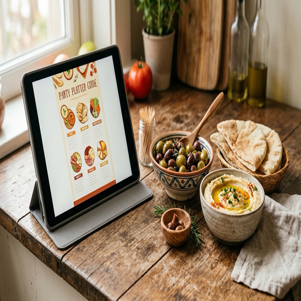 The Mediterranean Mezze & Snacks Vault on a tablet